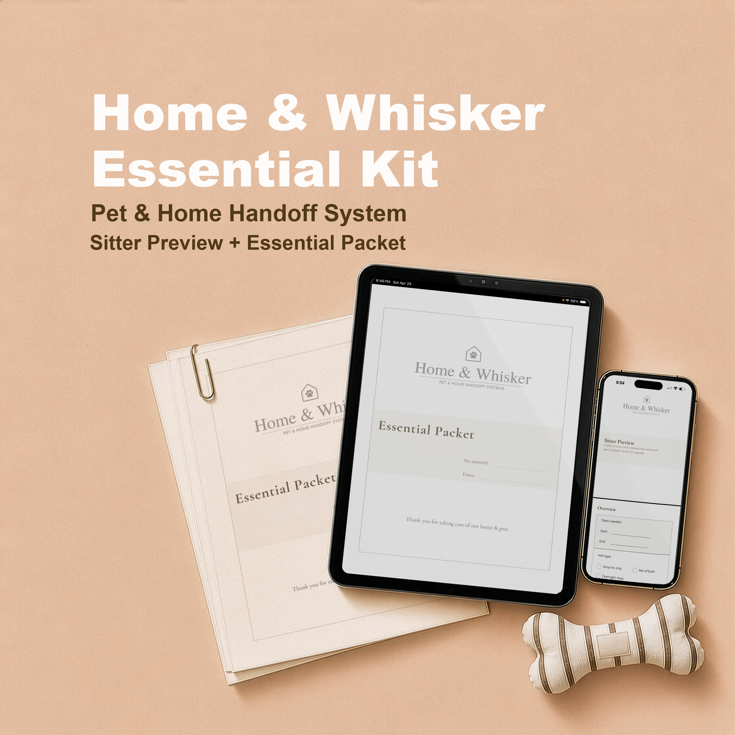 Home & Whisker Essential Kit digital and printable product mockup