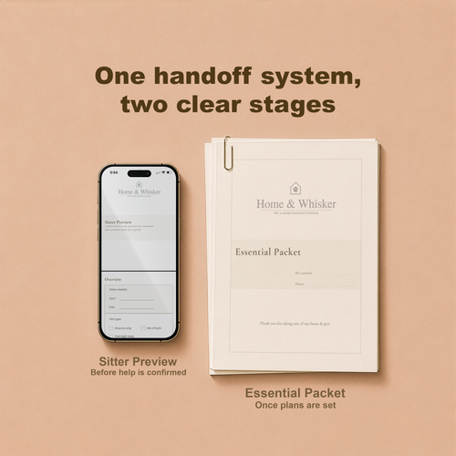 Sitter Preview and Essential Packet two-stage handoff system