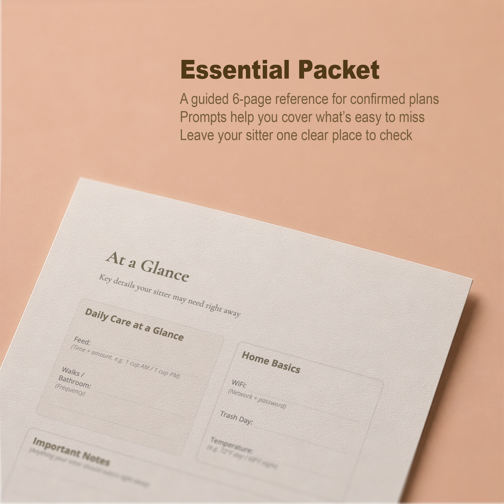 Essential Packet guided six-page reference preview